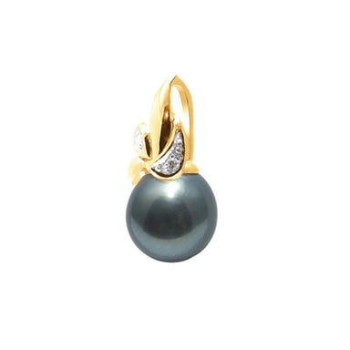Pendentif Perle de Tahiti et Or Jaune 375/1000 et Diamants