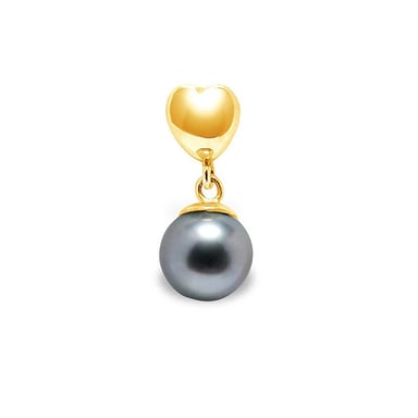 Pendentif Coeur et Perle de Tahiti et Or Jaune 750/1000