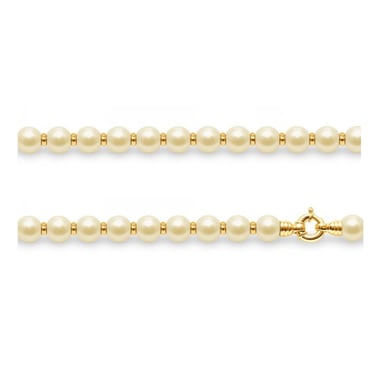 Collier Ras du cou Femme en Perles de culture Dorées et Perles en Or Jaune 750/1000