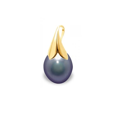 Pendentif Perle de Culture Noire et Or Jaune 750/1000