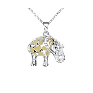 Pendentif Eléphant Fluorescent Bleu