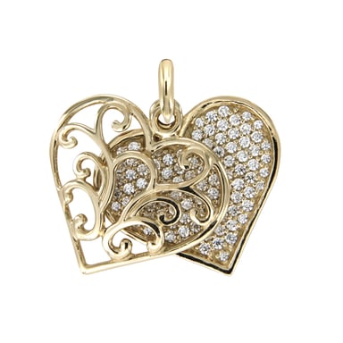 Swarovski - Pendentif Coeur Doré et Argent 925 orné de Cristaux Swarovski Blanc
