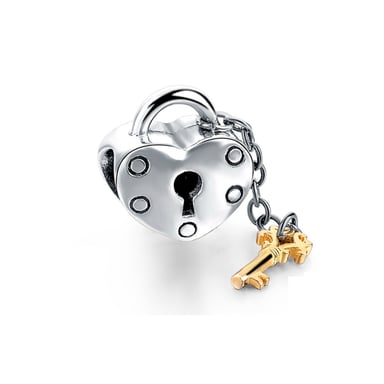 Charms Beads Cadenas Coeur en Argent 925