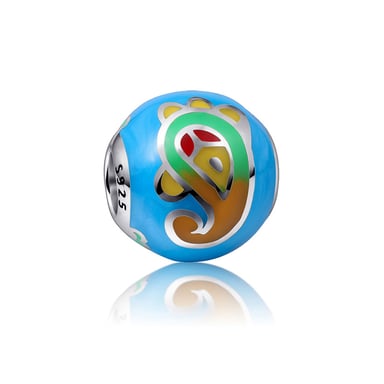 Charms Bead en Argent 925 et émail Bleu et Multicolor
