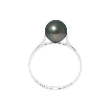 Bague Jonc Perle de Tahiti 8 mm et Argent 925/1000