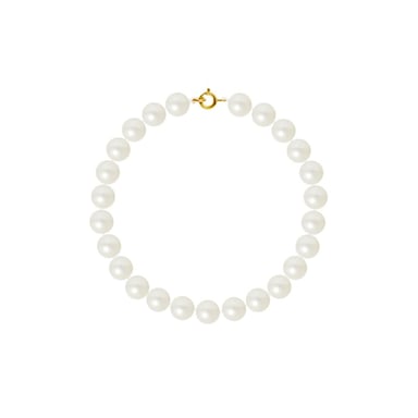 Bracelet Femme Perles de culture d'eau douce Blanches AA et Fermoir Or jaune 750/1000