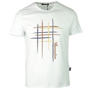 Aquascutum T-Shirt mit Rundhalsausschnitt Weiß