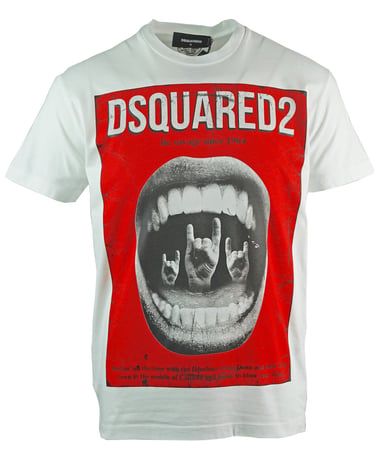 Dsquared2 Cool Fit Punk Rock T-Shirt Blanc