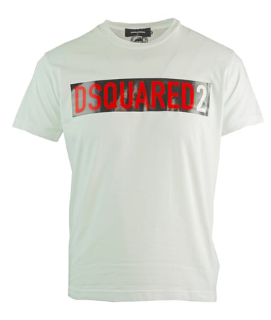 Dsquared2 Cool Fit Block Logo Weißes T-Shirt