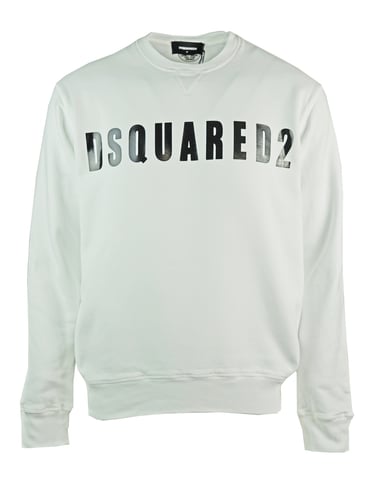 Dsquared2 Großer Logo-Druck Weißer Pullover