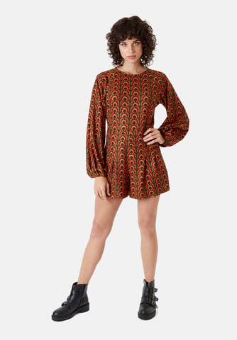 Bambi Tile Print Jersey Playsuit in Orange and Green