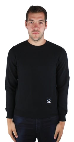 Fred Perry SK1414 Rundhalspullover 102 Schwarz
