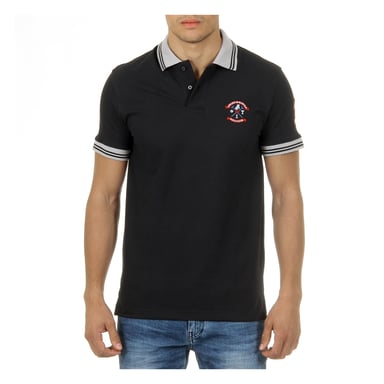 Ufford & Suffolk Polo Club Herren Polo Kurzarm Schwarz ENIGMA