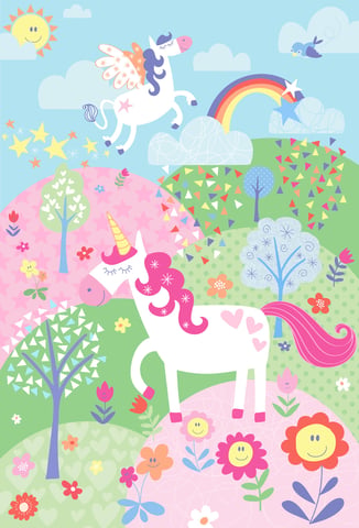 Einhorn Wandtapete Rosa