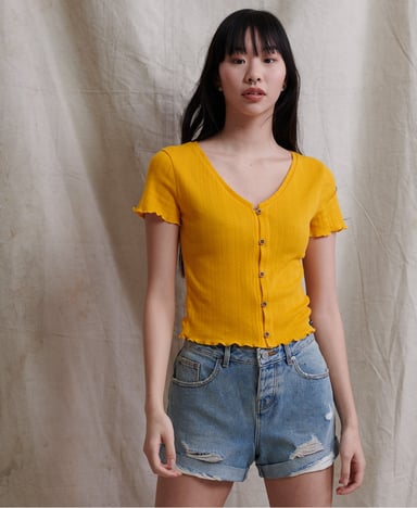 SUPERDRY T-shirt Summer Pointelle