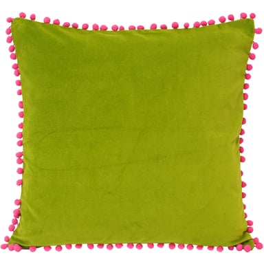 Samtpompon 45X45 Pcu Grün/Fuchsia
