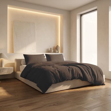 Duvet-Cover-Set Mousseline Micro – Schokolade