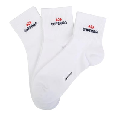 Superga - Knöchelsocken für Herren/Damen Unisex (3er-Pack) (Weiß)