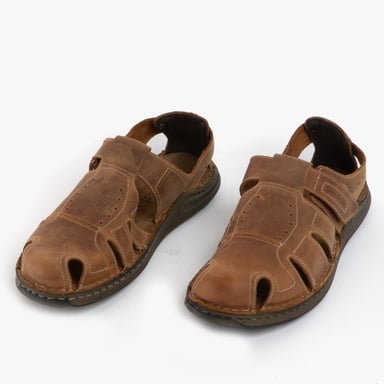 MAVERICK 01 Herren Leder Sandalen Kastanie