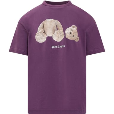 Lila T-Shirt mit Kill The Bear-Logo von Palm Angels