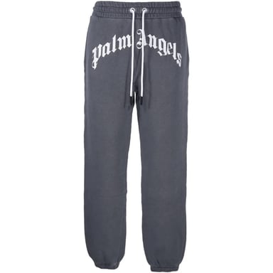 Palm Angels GD Currved Logo verwaschene schwarze Jogginghose