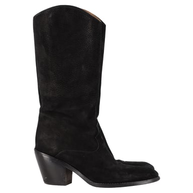 Chloé Western-Cowboystiefel aus schwarzem Leder und Wildleder