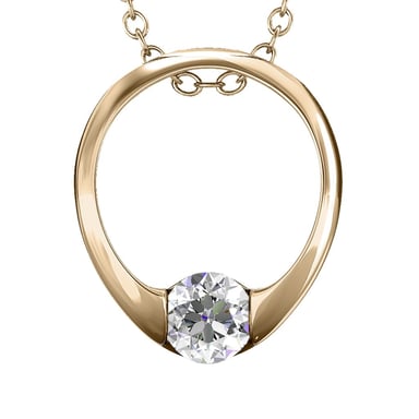 Mini-Ring-Anhänger - Gold und Kristall