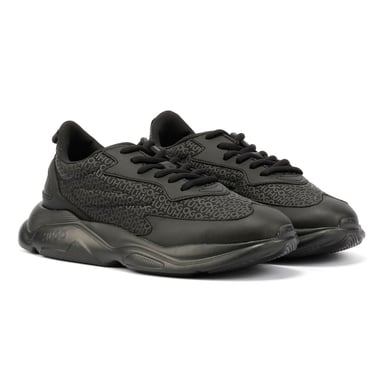 Hugo Leon Runn Monogram Herren Schwarze Turnschuhe