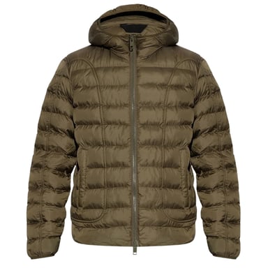 Diesel Plain Khaki Green wattierte Kapuzenjacke