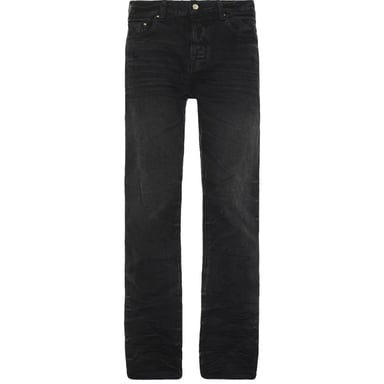 Amiri Stack Straight Fit verblasste schwarze Jeans