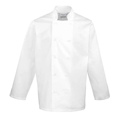 Premier Herren Kochjacke mit langen Ärmeln (Weiß)