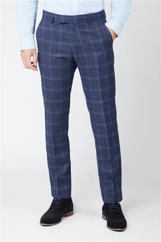 Hart Navy Tweed With Check Trousers