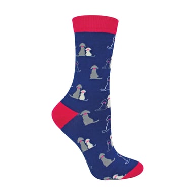 1 Pack Damen-Socken mit lustigem Hunde-Muster aus Bambus