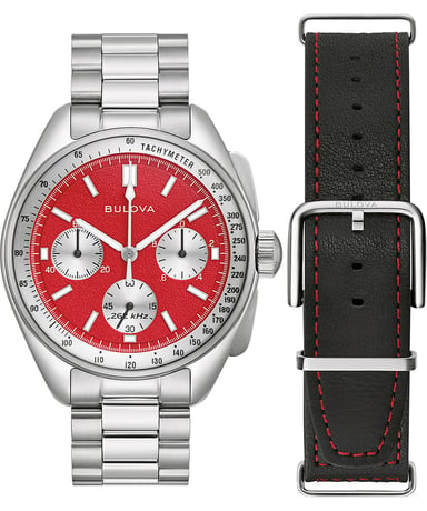 Bulova Archive Series Lunar Pilot Blood Moon Silber Herren Armbanduhr 96K115