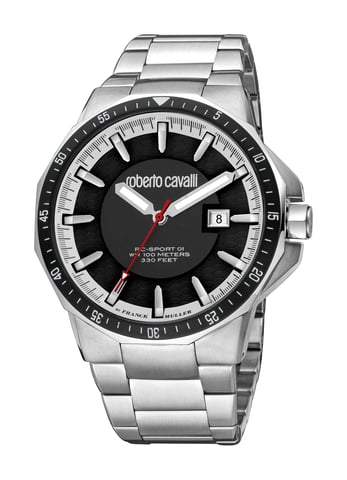 Schwarze Zifferblatt Graue Edelstahl-Uhr