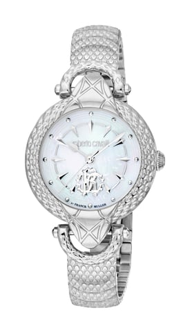 Silberne Edelstahl-Uhr