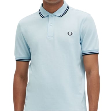 Fred Perry M3600 Twin Tipped Poloshirt in Hell-Eisblau