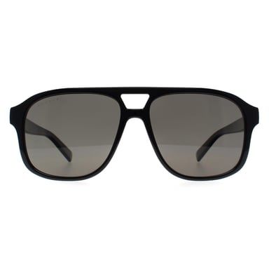 Gucci Aviator Herren glänzend schwarz grau polarisiert GG1856S