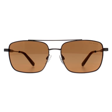 Ted Baker Rectangle Mens Shiny Light Gunmetal Brown TB1720 Elijah