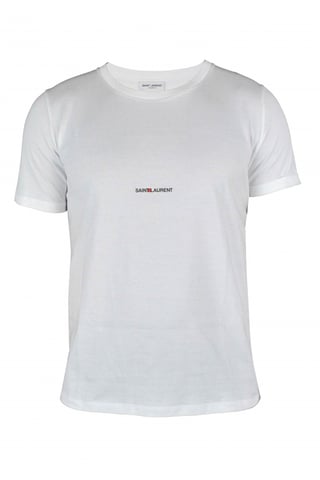 Saint Laurent T-Shirt Rive gauche Weiß