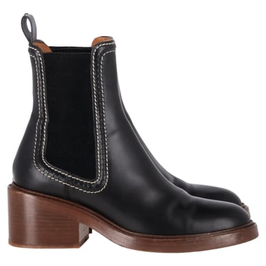 Chloé Mallo Chelsea-Stiefel aus schwarzem Kalbsleder