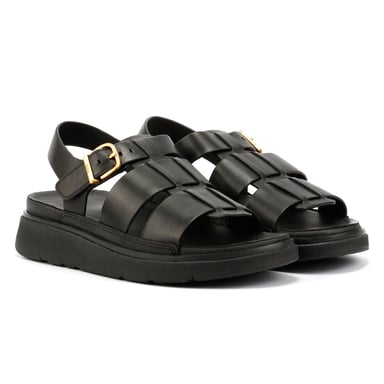 FitFlop GEN-FF Fisherman Damen Sandalen Aus Schwarzem Leder