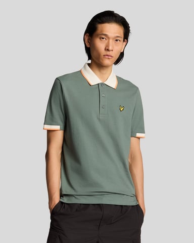 Lyle & Scott Halb-Tipp Polohemd - Grün