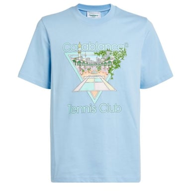 Casablanca Tennis Club Design Hellblaues T-Shirt
