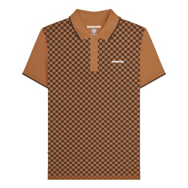 Lambretta - Poloshirt Rundum bedruckt für Herren (Tabak)