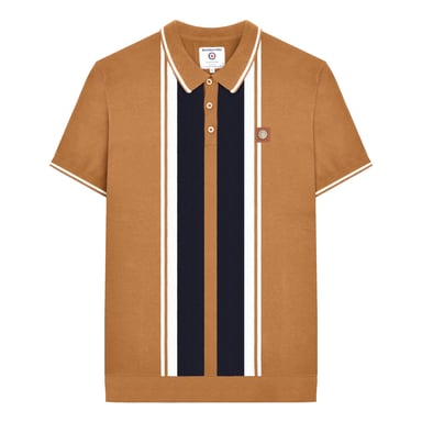 Lambretta - "Greco" Poloshirt für Herren kurzärmlig (Tabak)
