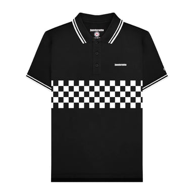 Lambretta - "SS25" Poloshirt Mit kontrastfarbenen Streifen für Herren (Schwarz/Weiß)