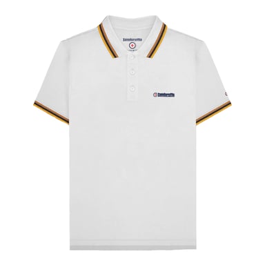 Lambretta - "SS25" Poloshirt für Herren (Weiß/Tabak/Marineblau/Gold)
