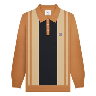 Lambretta - "AW24" Poloshirt Verkleidet für Herren Langärmlig (Tabak)