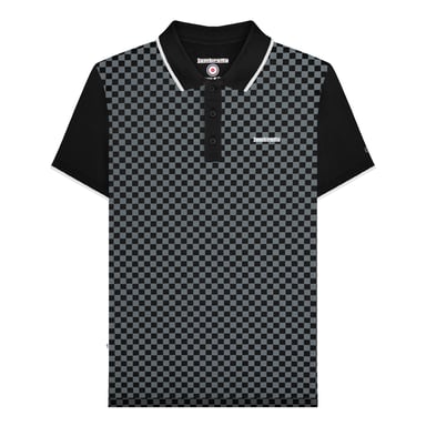 Lambretta - Poloshirt Rundum bedruckt für Herren (Schwarz)